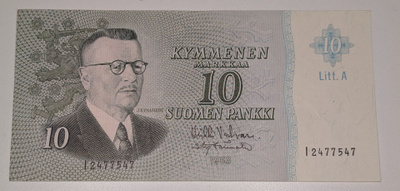 10 Markkaa 1963 Litt. A I2477547