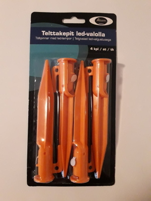 Telttakepit led-valolla, 4 kpl