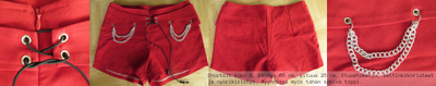Punaiset kettinki minishortsit koko S