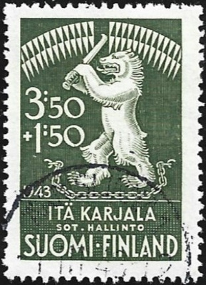 1943 Itä-Karjala Hyväntekeväisyys leimattu LaPe 28