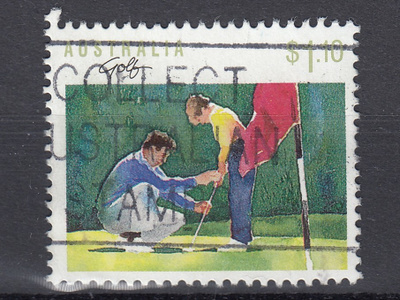 Australia 1989 MI 1145 Golf - Father teaching son to putt