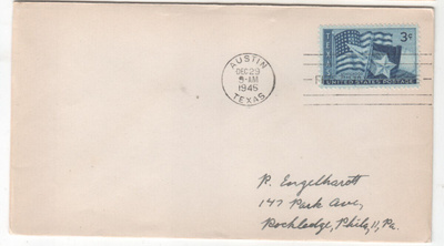 USA FDC 1945  The 100th Anniversary of the Texas Statehood