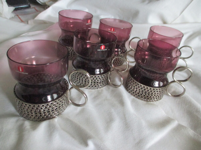 Iittala/Timo Sarpaneva tsaikka laseja 6 kpl/lilat
