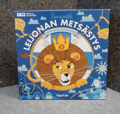 Leijonan metsästys Oppi ja Ilo peli. Suomen maantiedosta