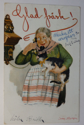 Jenny Nyström Pääsiäiskortti kulkenut 1918