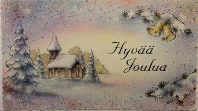 Vanha kirkko talvimaisemassa tk
