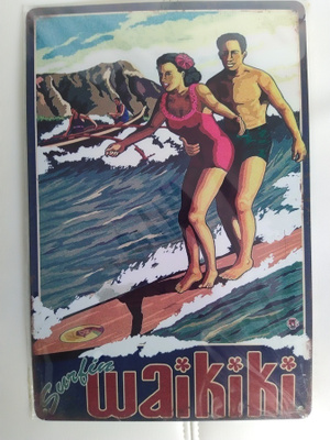 PELTIKYLTTI SURFING WAIKIKI 20X30CM *UUSI!*