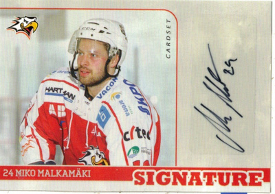 2014-15 Cardset MIKO MALKAMÄKI Sport  Ässät Signature