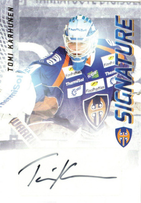 2015-16 Cardset TOMI KARHUNEN Tappara Signature nimmari