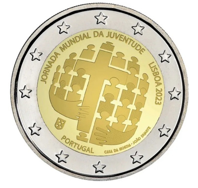 ** PORTUGALI 2€ 2023 Maailman nuorisopäivä pillerissä **