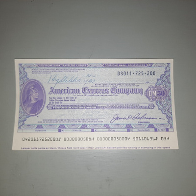matkashekki American Express 50DM, lunastamaton