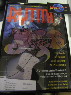 YES KOKO BÄNDIN NIMMARIT RYTMI- LEHDESSÄ RAAMITETTU