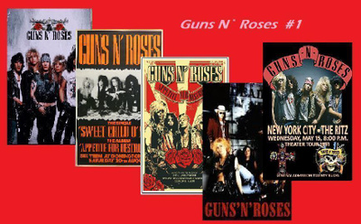 GUNS N` ROSES --- julistesetti 5kpl --- 21cm x 30cm #1