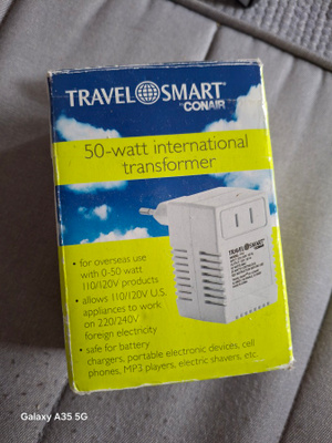 50W 220/240->110/120V travel transformer