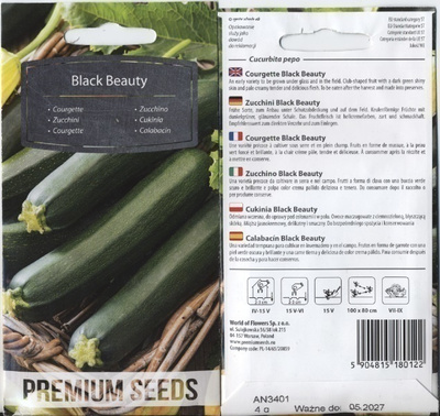 Kesäkurpitsa "Black Beauty" - siemenet #