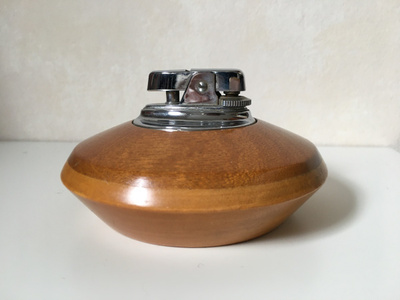 Ronson SYTYTIN - Patented,  pöytäsytytin, puurunko, Ø 10cm