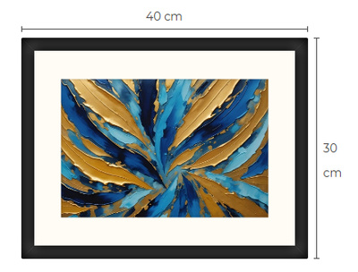 Uusi abstrakti Art Print paspis & kehys 30 cm x 40 cm