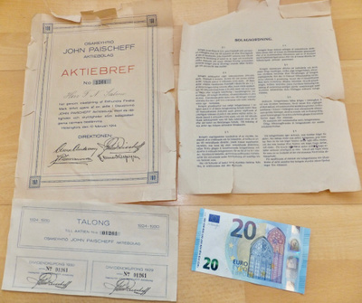 VANHA Osakekirja John Paischeff Oy 1914 + Talonki
