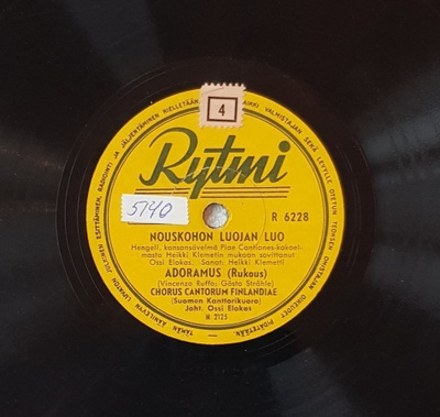Savikiekko 1954 - Suomen Kanttorikuoro - Rytmi - R 6228