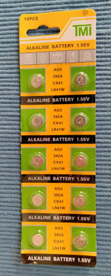 Kellopatteri AG3 392A LR41W 10 kpl