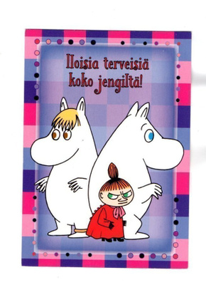 "ILOISIA TERVEISIÄ KOKO JENGILTÄ!" -KORTTI / KARTO (Muumi)