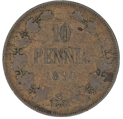 10 Penniä 1890