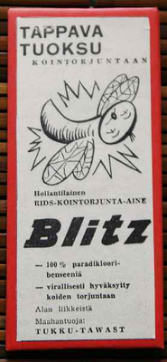 * Vanha Blitz-kointappoaineen mainos magneettina * 50-luku
