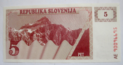 Slovenia 5 tolar 1990 Pakkasileä