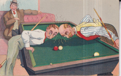 Biljardi. Snooker,  piirros. huumori  e105