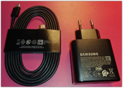 Tehokas musta Samsung 45W USB-C-laturi +Samsung-johto #30633