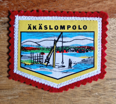 Äkäslompolo vintage kangasmerkki