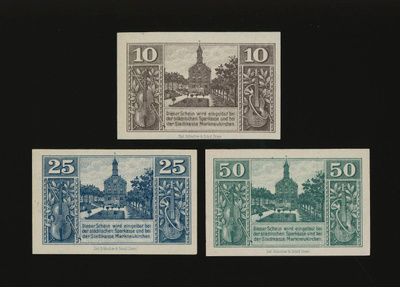 Saksa Notgeld 10, 25, 50 Pfg, Markneukirchen 1919