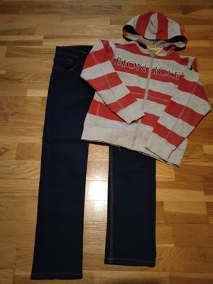 LEGO WEAR collegetakki 140 + H&M siniset FARKUT 146