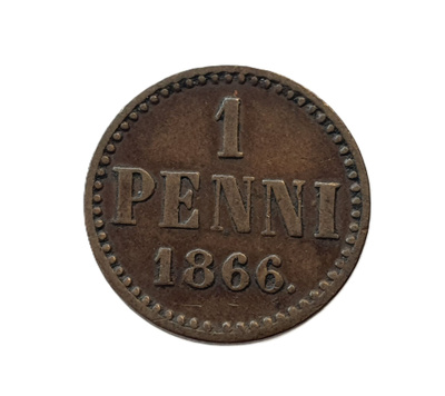 1 penni 1866