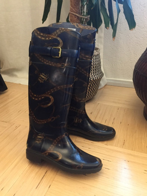 Ralph Lauren tummansiniset kuviolliset kumisaappaat 35,5