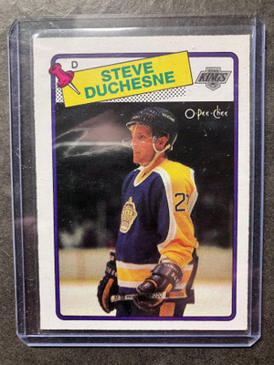 STEVE DUCHESNE 1988-89 O-PEE-CHEE # 182 KINGS ROOKIE CARD
