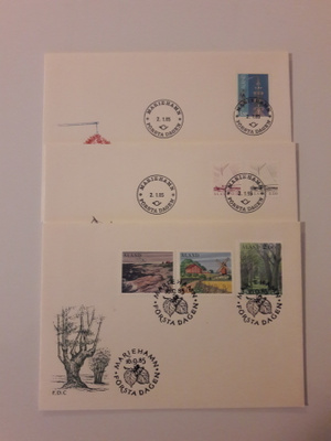 FDC - Ahvenanmaa v. 1985 (3 ensipäiväkuorta)
