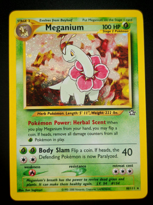 Pokemon kortti Meganium Neo Genesis holo