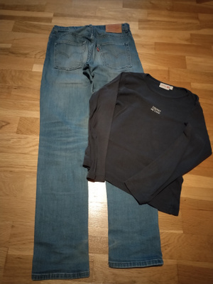 Levis 510 farkut 12 v + Esprit sininen paita S