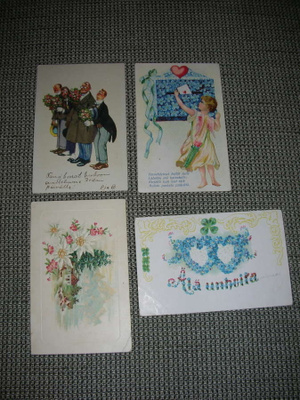 vanhoja onnittelukortteja 40-50-luku