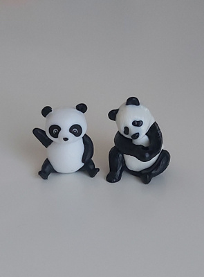 PANDA-FIGUURIT 2 kpl, koko n.3,5 cm