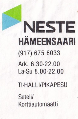 Hämeensaari , NESTE   6/8
