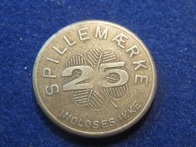 Spillemärke25. Pelikonepoletti- Arcade token. Tanska-Denmark