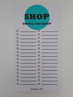 Shop untill you drop muistilappulehtiö
