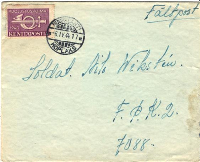 KENTTÄPOSTI/FÄLTPOST HUOPALAHTI/KILO-FPK 2/7088