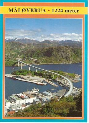 Norja : MÅLÖY - pitkä silta, 1224 m