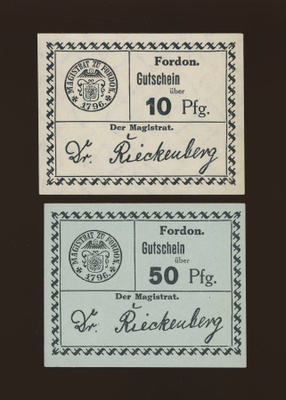 Saksa Notgeld 10, 50 Pfennig, Fordon