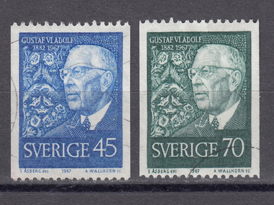 Ruotsi 1967 Fa 616A, 617A Kuningas Kustaa VI Adolf  85v.