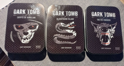 Dark Tomb tin box games set