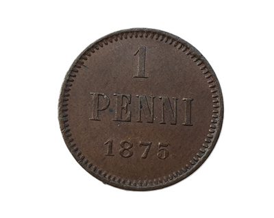 1 penni 1875 - hienokuntoinen!